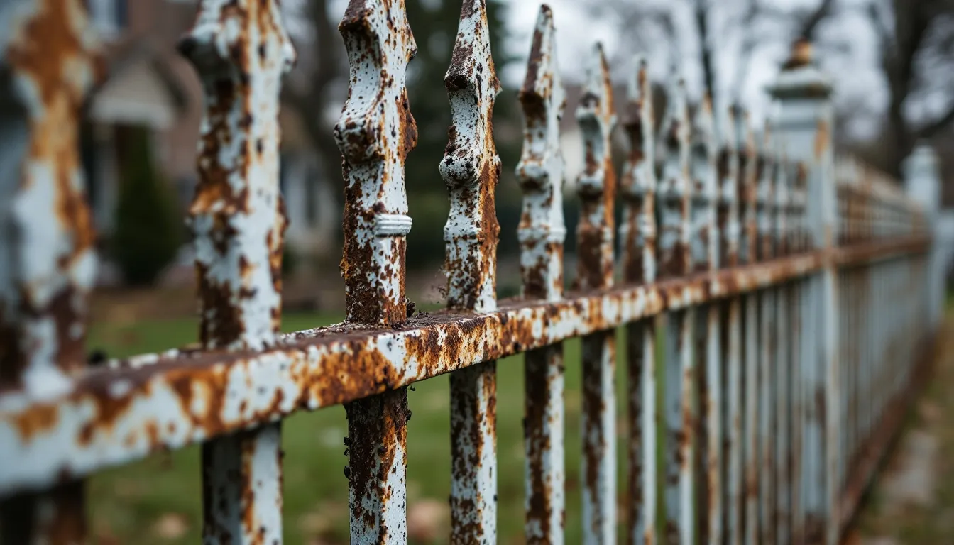 Rust and Corrosion on Metal Fences